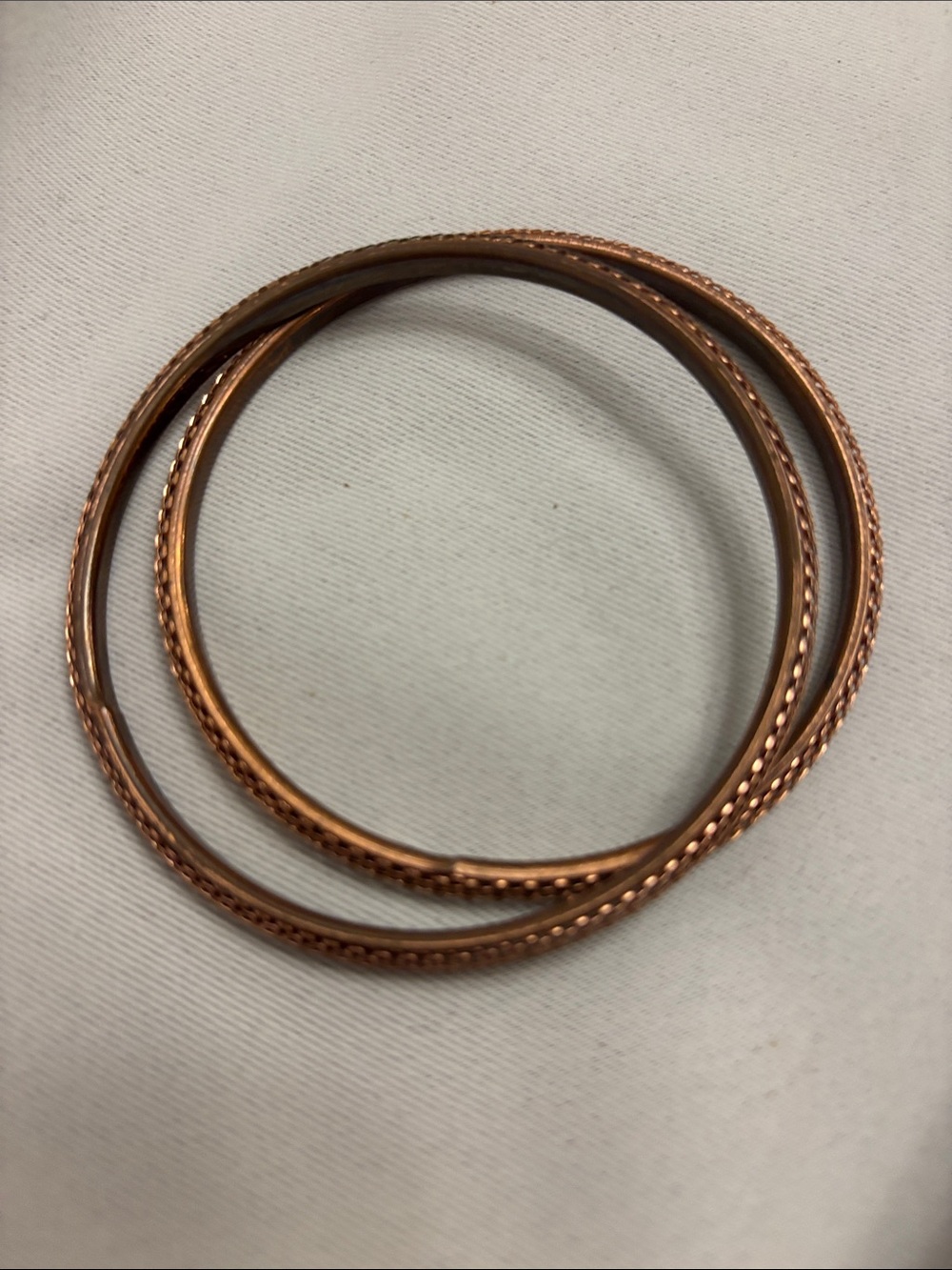 Vintage Copper Textured Bangle Bracelets - Women Accessories
